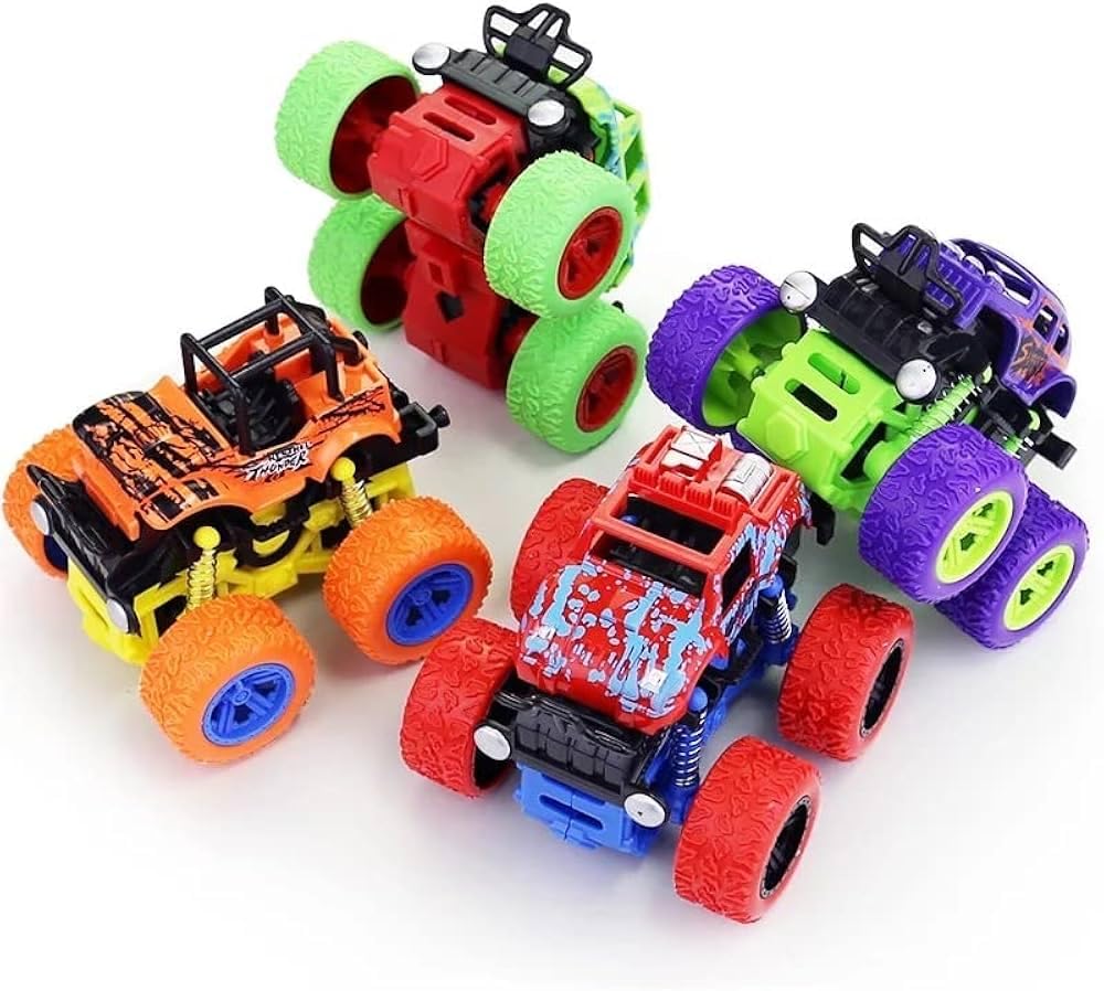 Car Toys Gifts for Toddlers Boys Kids Girls Age 3+ Racing Car Toy - Vehicles Unisex, (Multicolor) (4x4)