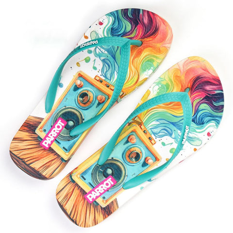 Retro Blue Women's Beach & Home Flip-Flop Slipper