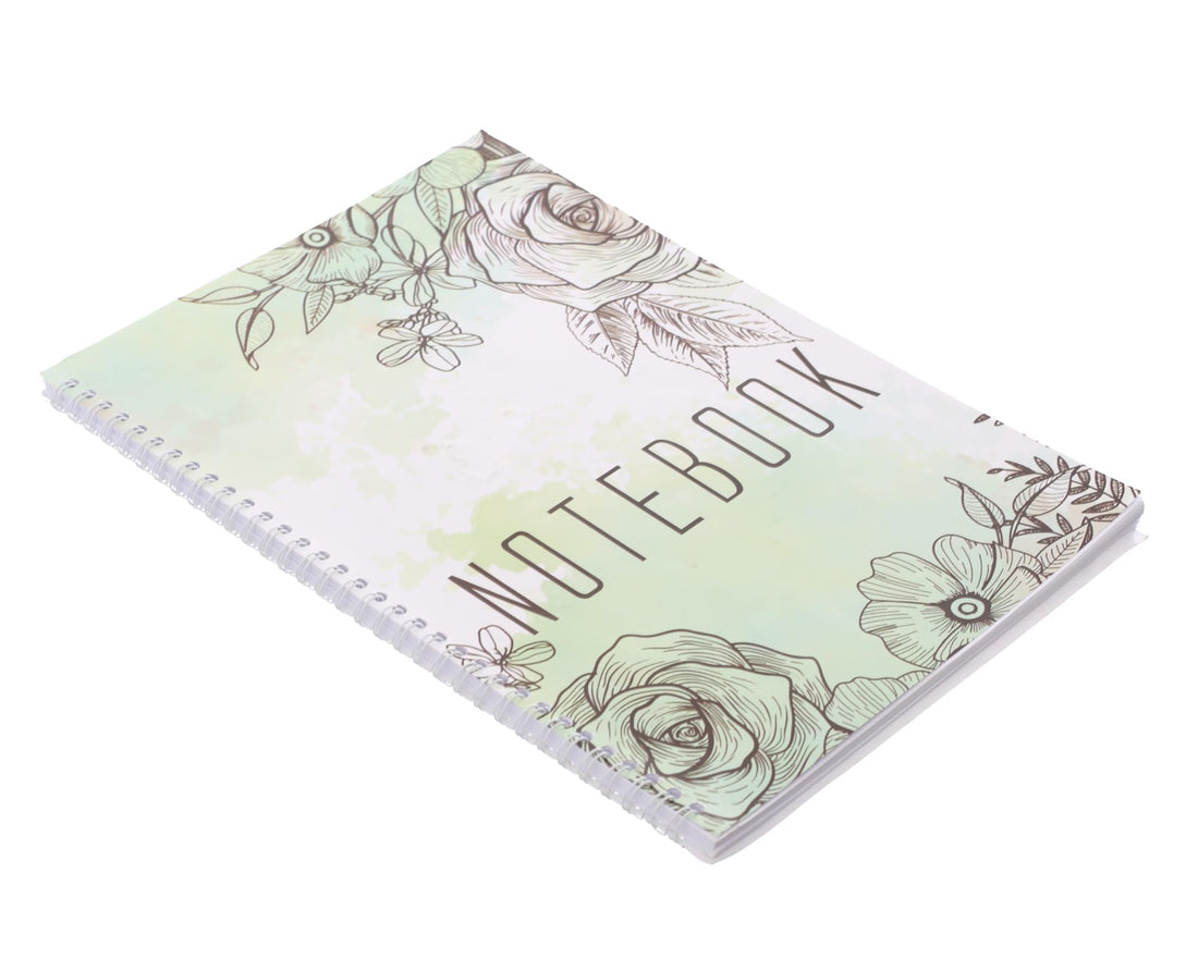 Extra Line University Notebook Double Spiral English 60 Sheets Green Tree Design Coated Cover A4
