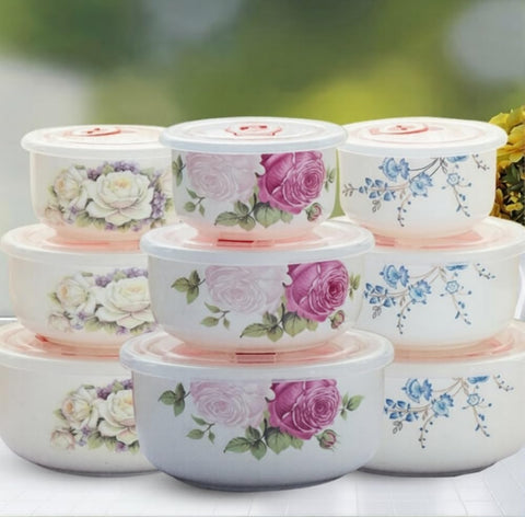 Premium Porcelain Refrigerator Canister Set of 3 Assorted Sizes