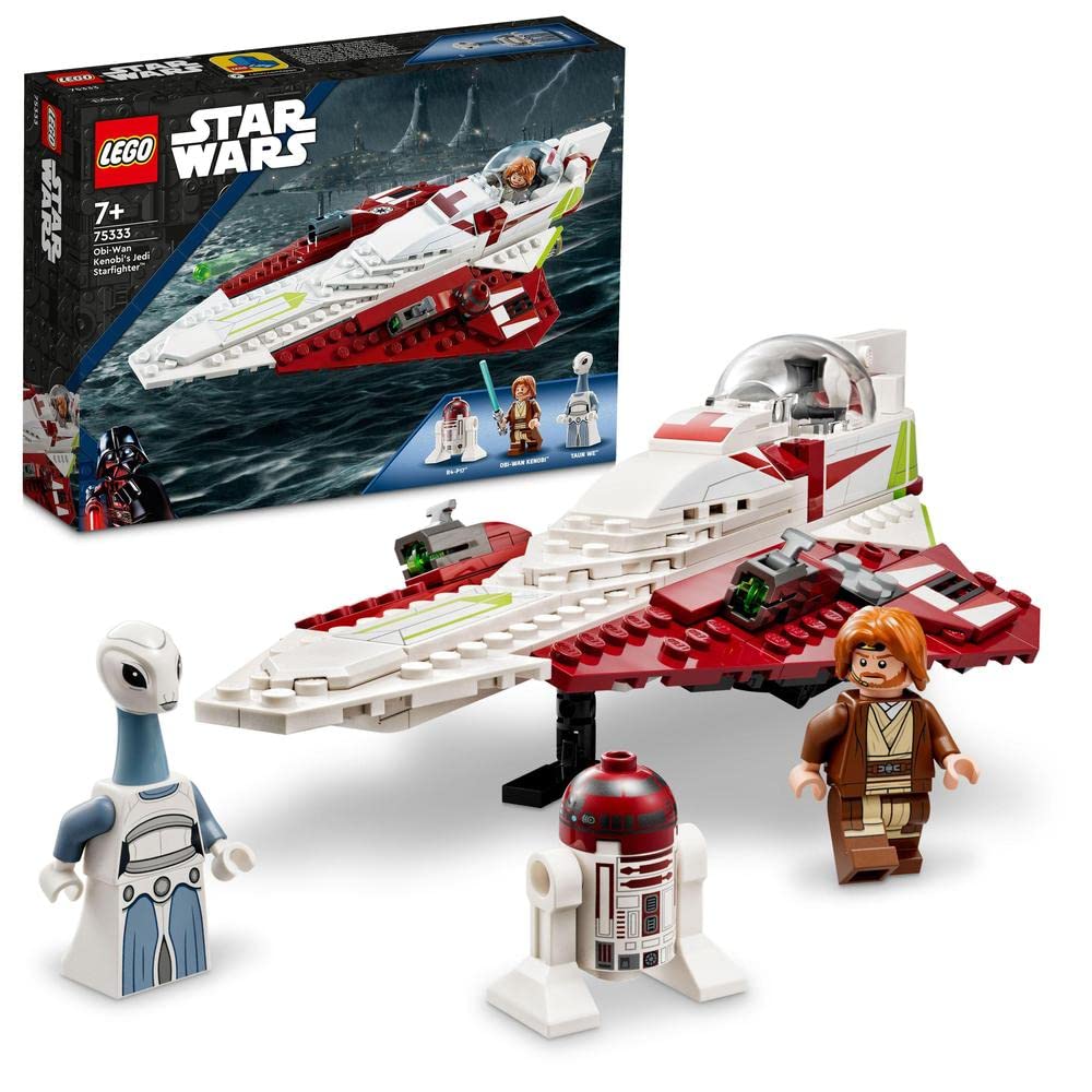 LEGO Star Wars Obi-Wan Kenobi’s Jedi Starfighter Set; Buildable Playset for Kids; Fun Birthday or Holiday Gift for Hobbyists Aged 7+ (282 Pieces), 75333