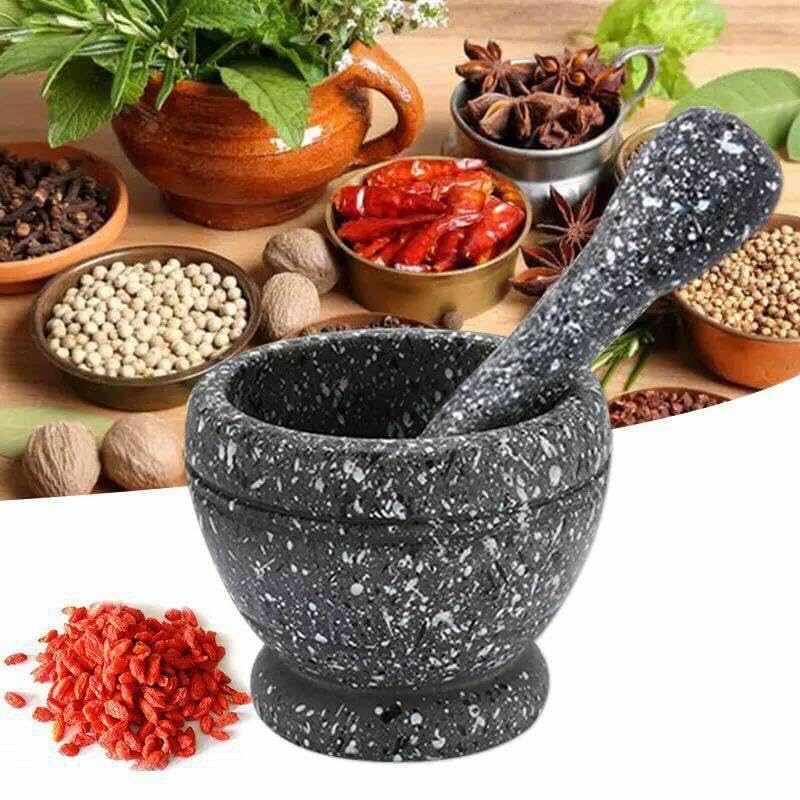 Stylish Black Galaxy Mortar with Durable Pestle – Premium Modern Design – Ideal for Grinding Spices, Garlic, Herbs with High Efficiency AR