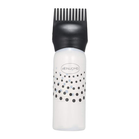 Root Comb Applicator Bottle with Graduated Scale Colorful Plastic Squeeze Bottle Applicator Brush for Hair Dye Home Salon 6 oz - Assorted Colors