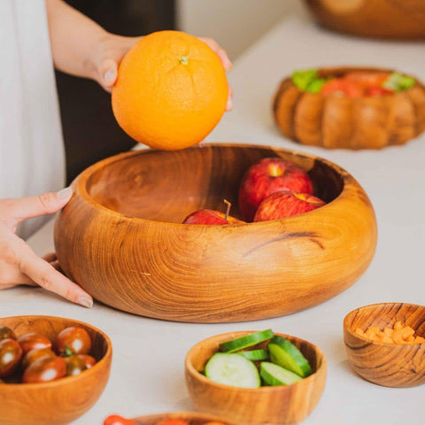 Egypt Antiques Handmade Wood Bowl 100% Natural Color Olive Oil Treated Hot Cold All Use Different Sizes (10cm)