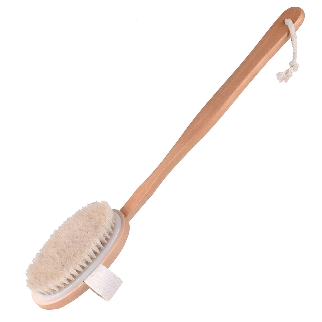 Body Brush - Effortless Dry or Wet Skin Exfoliation with Long Wood Handle for Back and Body Cleansing (1PCS)