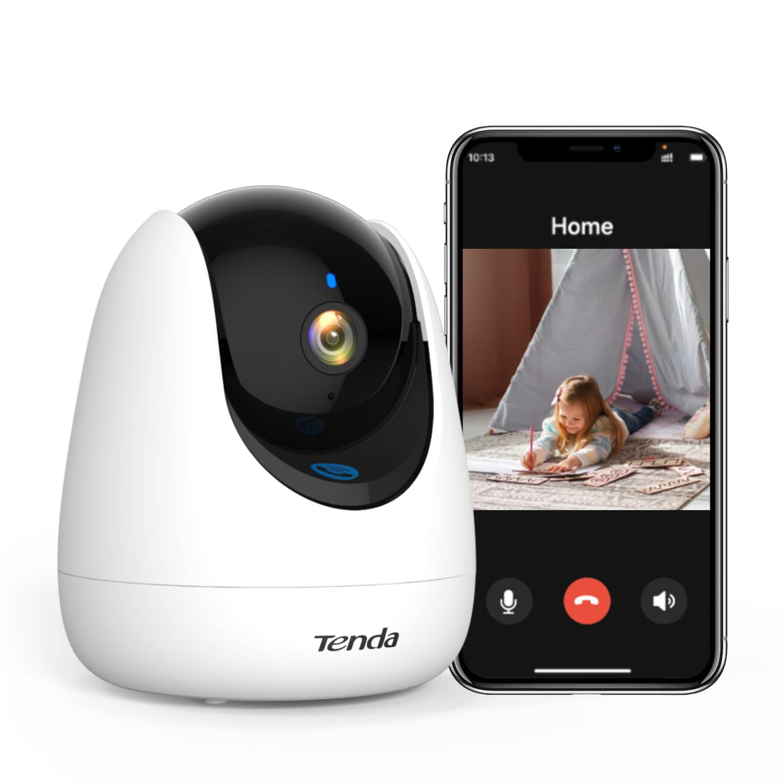 Tenda Camera for Home Security, 2K Indoor Camera Room Camera Wireless, 360° Pan Tilt WiFi Camera with Phone APP, 2-Way Audio, Night Vision, Smart Tracking, Human&Cry Detection,Baby&Pet Monitor CP3 Pro