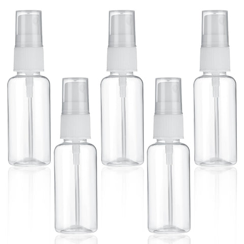 Sibba 5Pcs Spray Bottles, 30ML Mini Travel Spray Bottles, Refillable Fine Mist Sprayer Bottle, Transparent Plastic Atomiser for Essential Oil, Cosmetic, Perfume