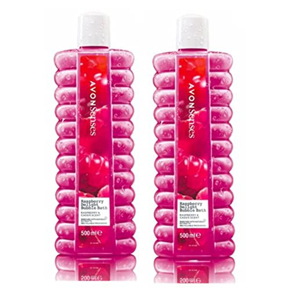 Avon raspberry & cassis scent raspberry delight bubble bath 1000ml