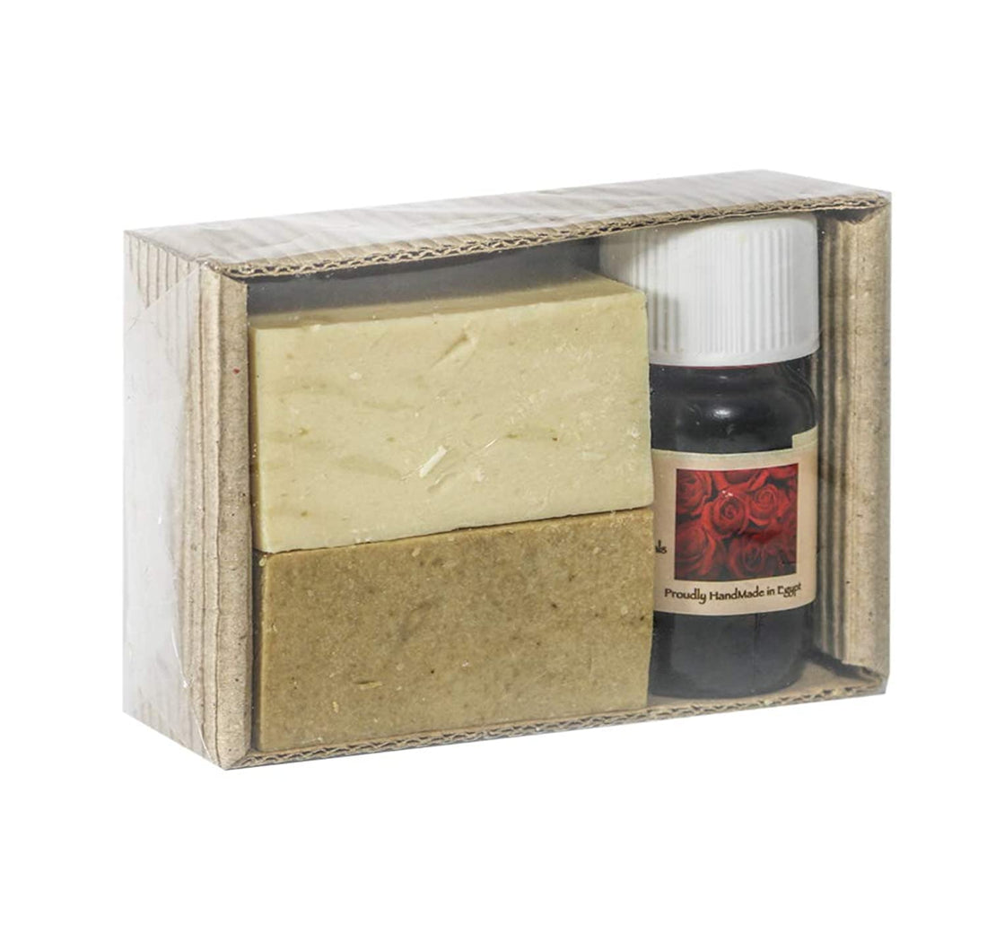 Nefertari Rose Petals with Olive Oil Soap Bars, 3 Pieces