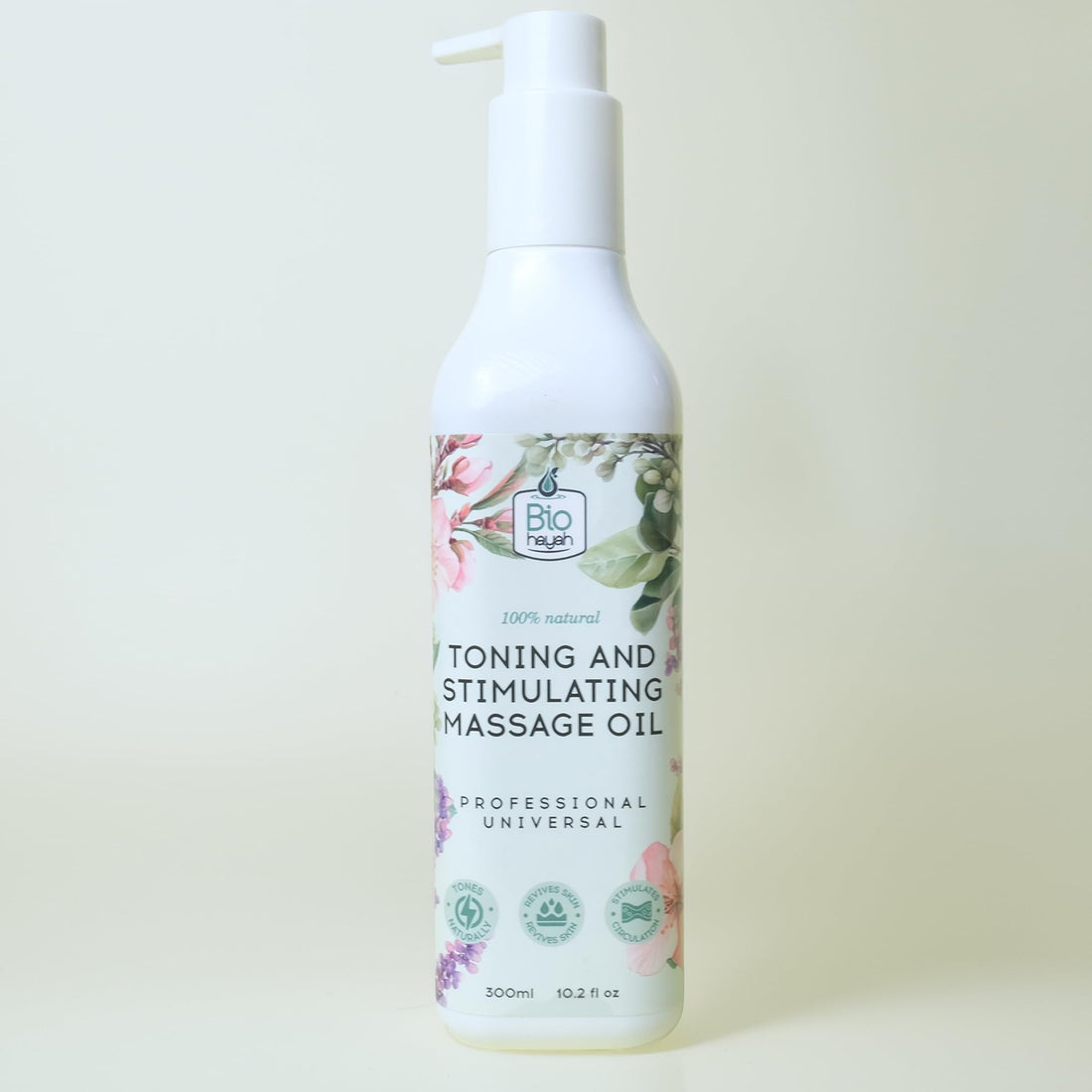 BioHayah Toning & Stimulating Massage Oil 300 ml – Relieves Muscle Tension & Boosts Circulation