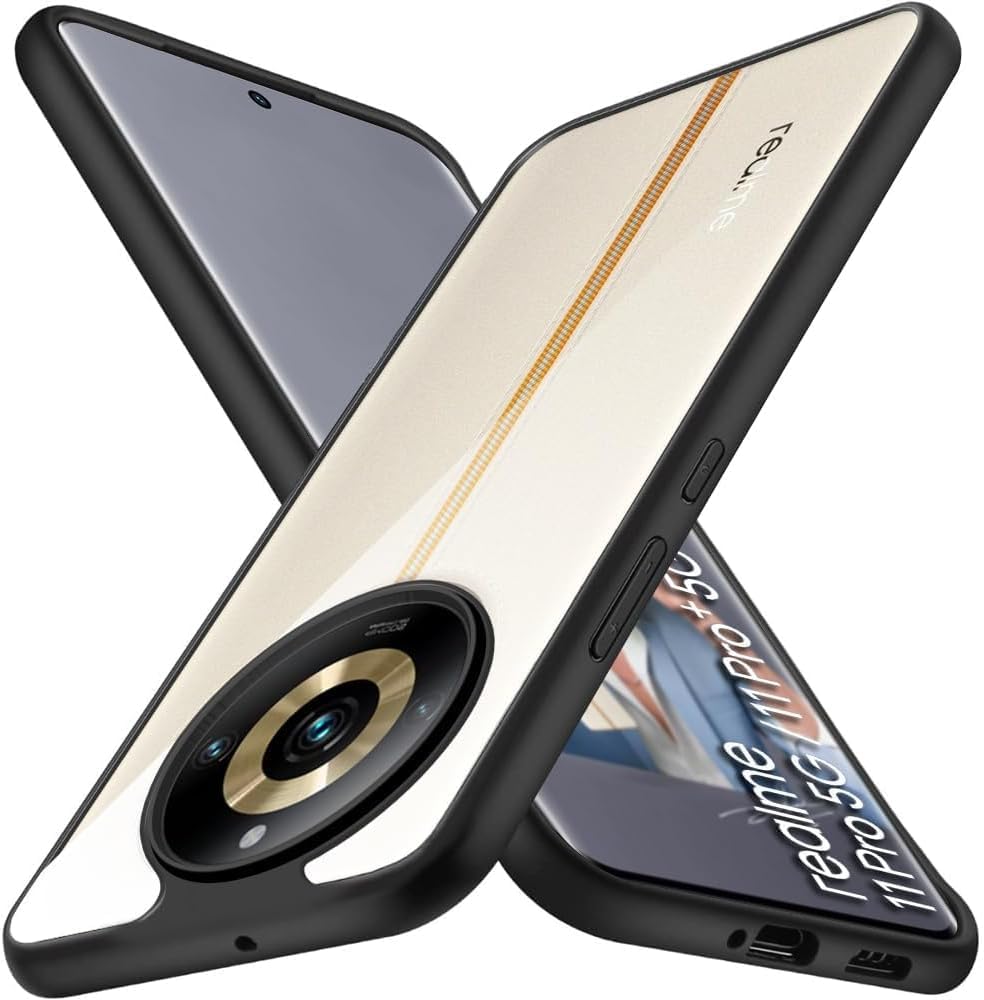 Case Cover Shockproof Hard PC Back Soft TPU Frame Anti-yellowing Slim Protective Cover Compatible with Realme 11 Pro/Realme 11 Pro Plus (Clear)