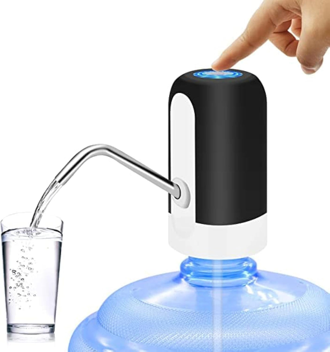 Water Bottle Pump 5 Gallon Water Bottle Dispenser USB Charging Automatic Drinking Water Pump Portable Electric Water Dispenser Water Bottle Switch (Black)