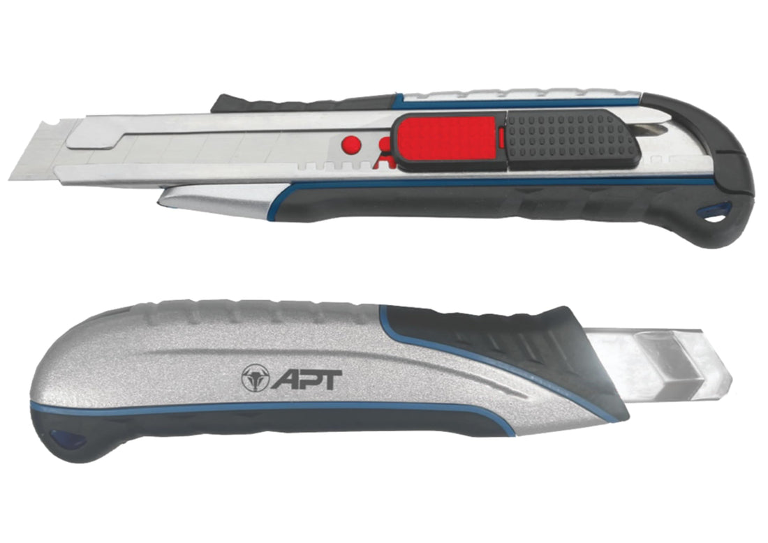 APT Utility Cutter Zinc Alloy + ABS + TPR 154grm 18mm, Without blade (AH-UC609X)