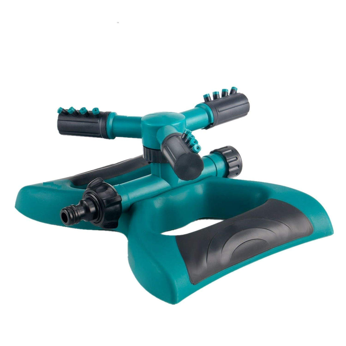 Lukzer 1 Pc Automatic 360 ° Rotating Adjustable Round 3 Arm Lawn Water Sprinkler for Watering Garden Plants/Pipe Hose Irrigation Yard Water Sprayer (Green)