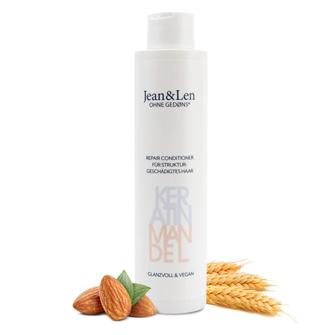 Jean&Len Conditioner Keratin Almond, 300 ml, Makes structurally damaged, unruly hair look healthier and shinier again.