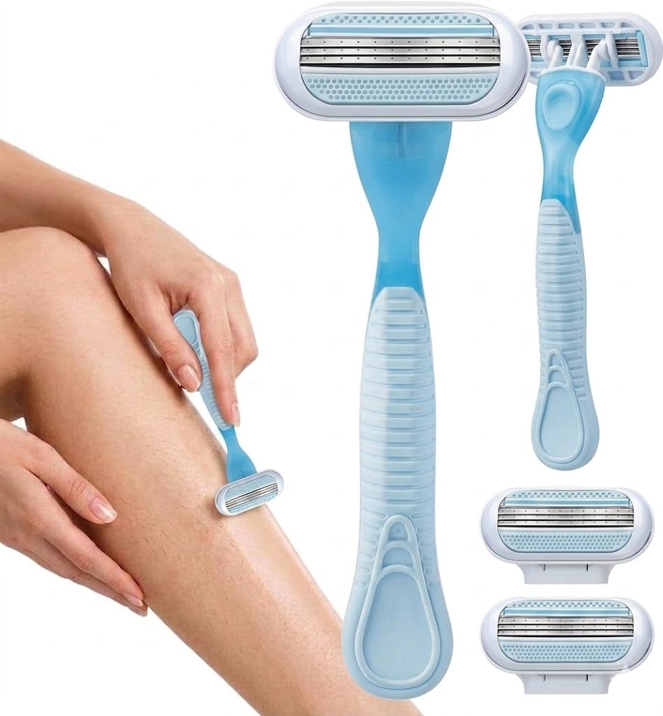 Women'S Razor, Women'S Shaver Hair Removal -Comfortable Underarm Shaving, Fragrance-Free, Gentle on Sensitive Light Beige, 2-Count Pack, Hair Removal Blades, Sleek Design, Smooth Finish