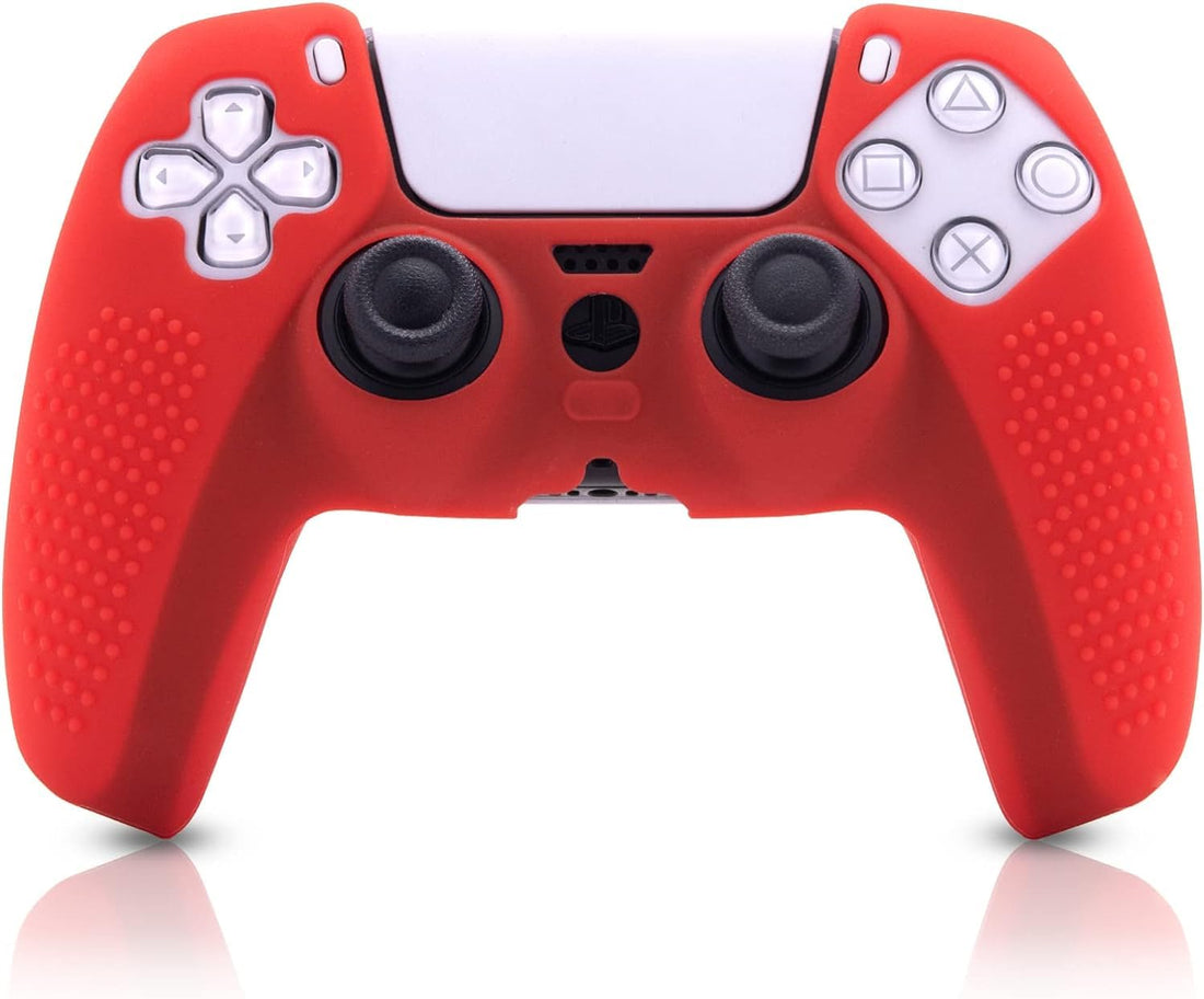 Skade PS5 Controller Silicone Case, Soft Anti-Slip Controller Cover for DualSense, PS5 Controller Accessories (Red)