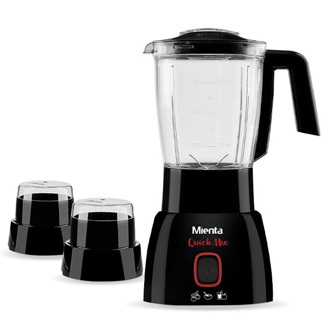 Mienta Blender 1.5L Included Grinder, Grater, 400 Watt - BL1261B - Black