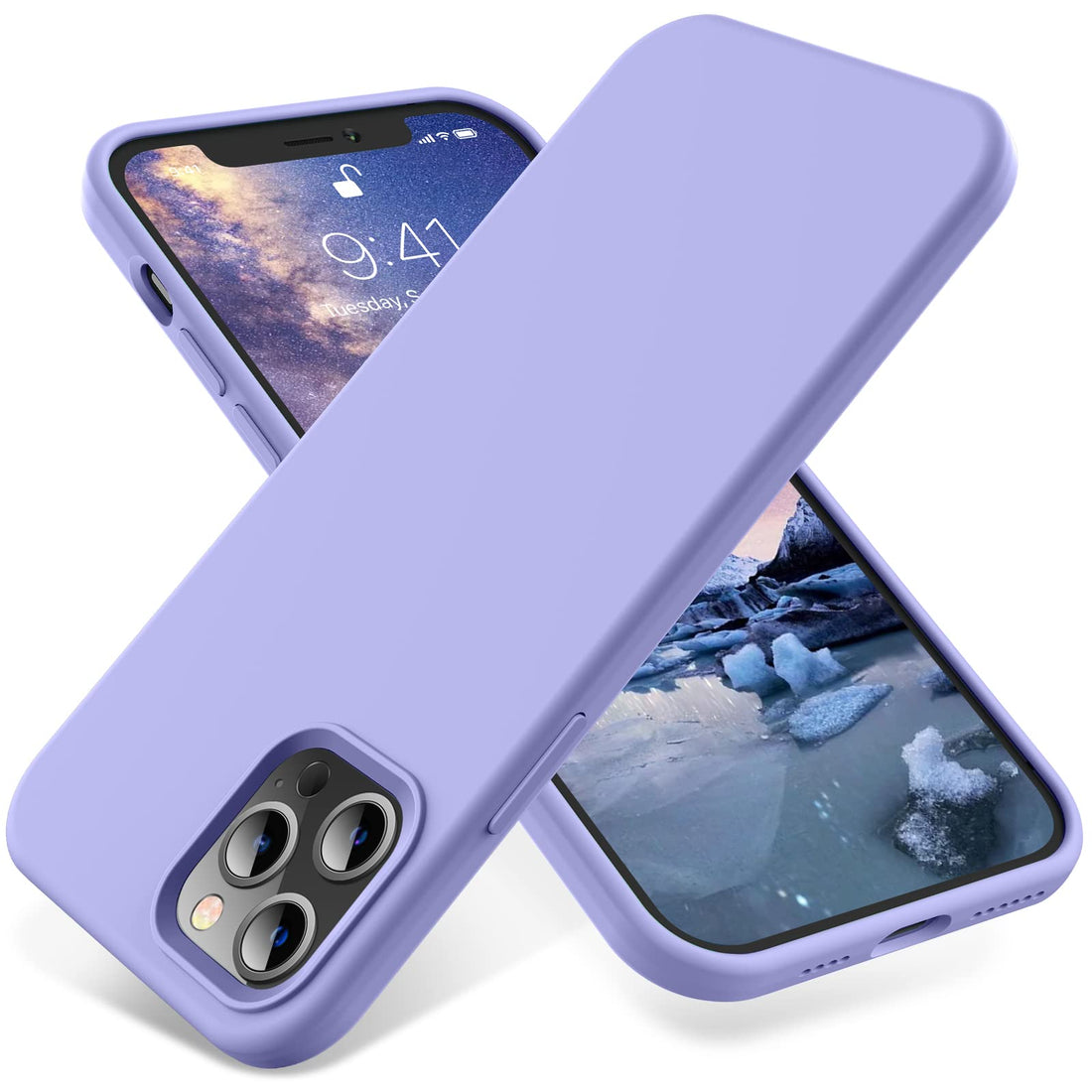 OTOFLY Compatible with iPhone 12 Pro Max Case 6.7 inch(2020),[Silky and Soft Touch Series] Premium Soft Liquid Silicone Rubber Full-Body Protective Bumper Case for iPhone 12 Pro Max (Light Purple)