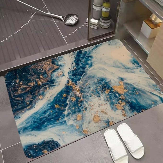 Bath Mat Quick Dry Super Absorbent Entrance Door Mat Non-Slip Nappa Leather Floor Mat Toilet Mat Home Decor
