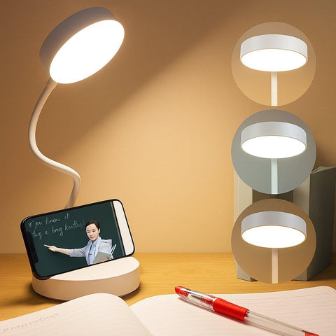 SaleOn Rechargeable LED Desk Lamp with Touch Control, 3 Light Modes & Adjustable Brightnes Table Lamp with Mobile Stand, USB Charging Study Light for Students, Office & Bedside, 6 Month Warranty
