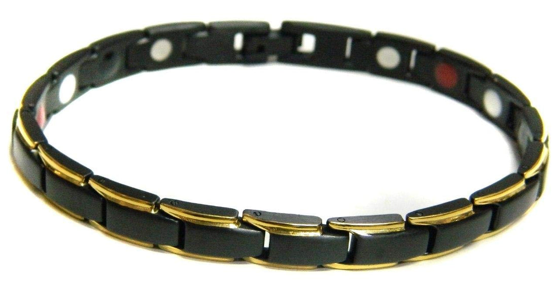 The Energy Bracelet for Men to Get rid of Electric Charge and Balance - Gold and Black
