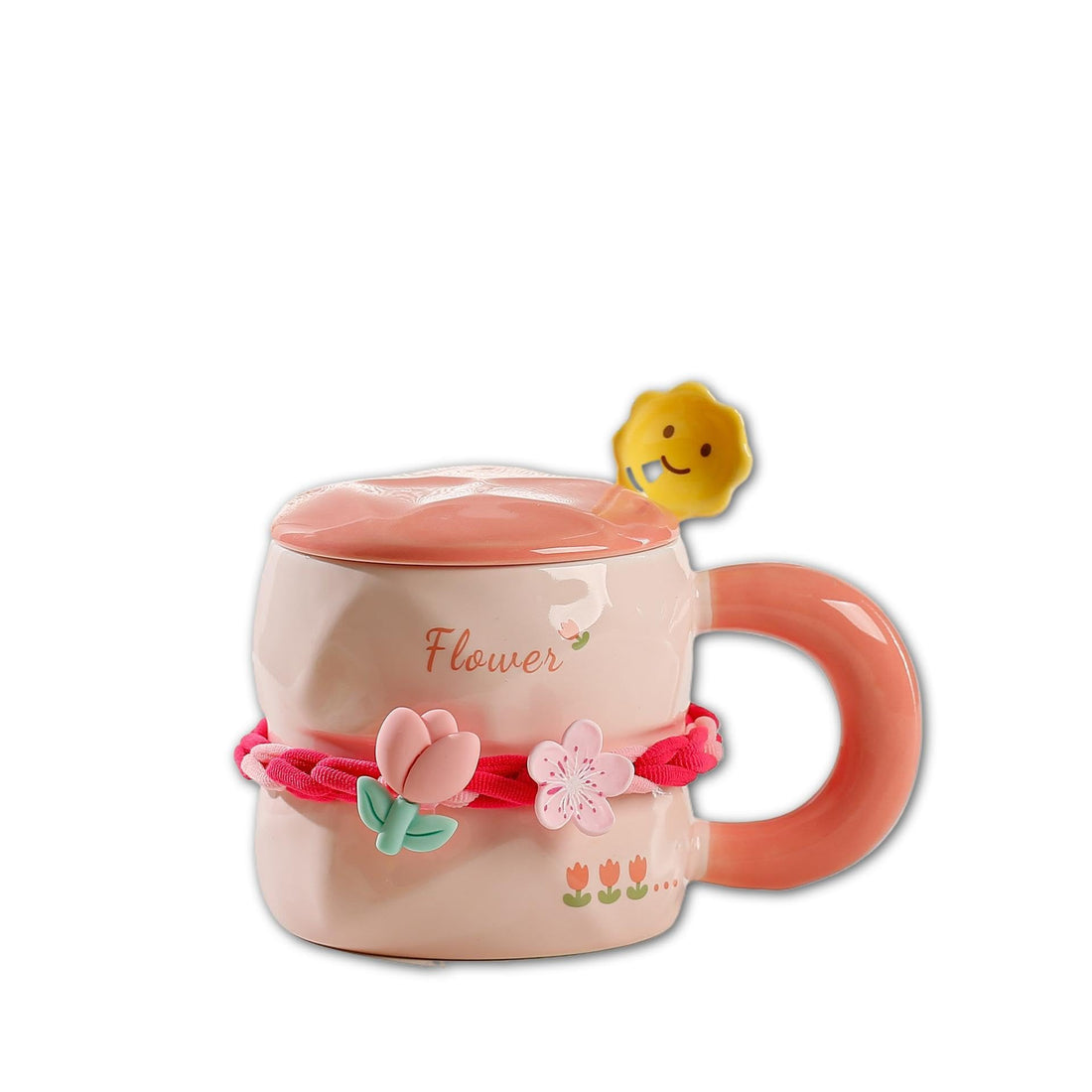 Porcelain Mug - Elegant handcrafted design with vibrant colors and unique shapes, perfect for daily coffee or tea rituals, dishwasher and microwave safe. (MODEL 4-PINK)