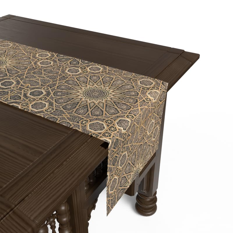 ART MOOD HOME Ramadan's Unique Diwan Velvet Runner Brown*Gold 35W*140L