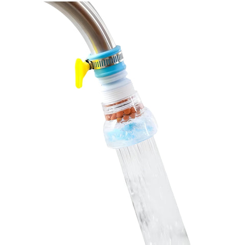 Filter - Portable faucet-mounted water purification system with adjustable flow booster, easy installation design for kitchen and bathroom sinks, fits most standard household taps