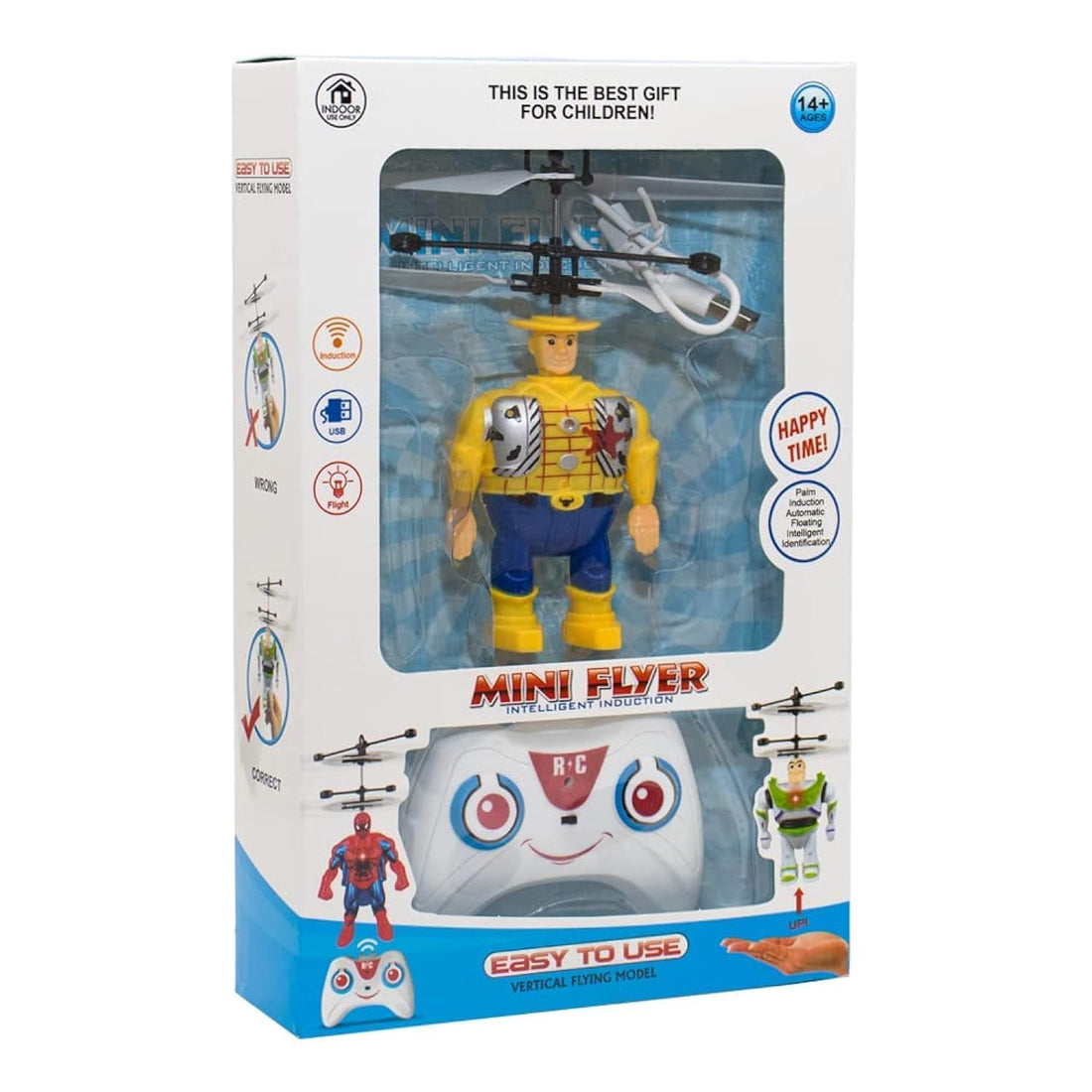 Generic Kids toy cartoon helicopter yellow remote control baby toy with charging arm