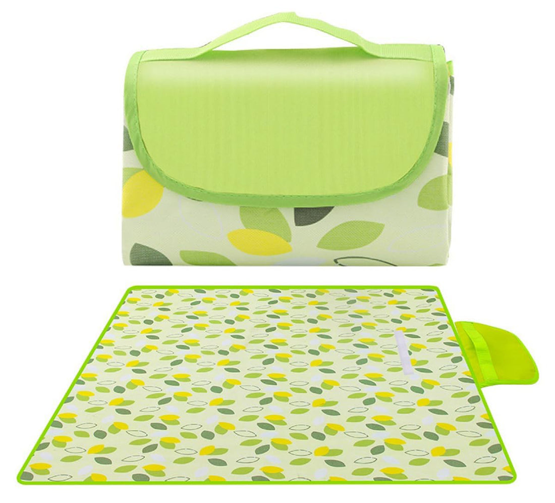 ECVV® Camping Blanket (190x200cm) - Perfect for Travel, Picnics & Camping: Durable, Waterproof & Foldable (Green Leaf)