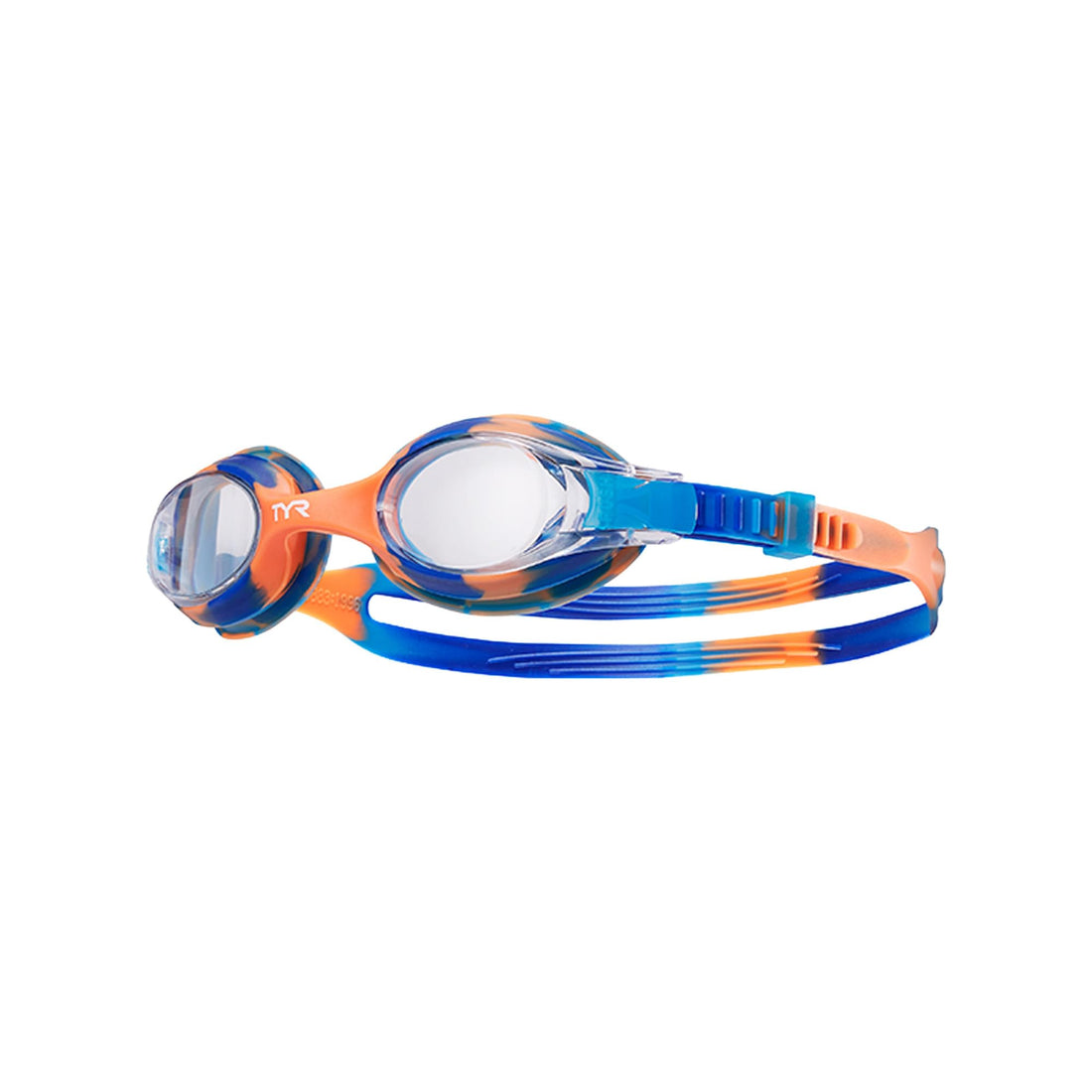 TYR Kids Swimple Tie Dye Googles, Clear/Blue/Orange, One Size