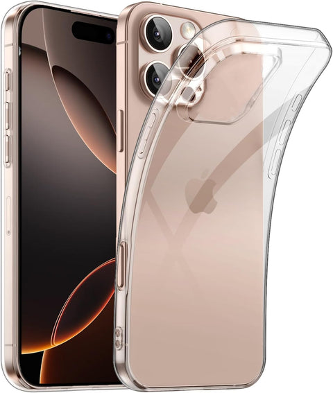 Crystal Clear Case, [Not Yellowing] [Camera Protection] [Military Grade Drop] Transparent Shockproof Protective Phone Case Soft Silicone Slim Cove (iPhone 16 pro max)