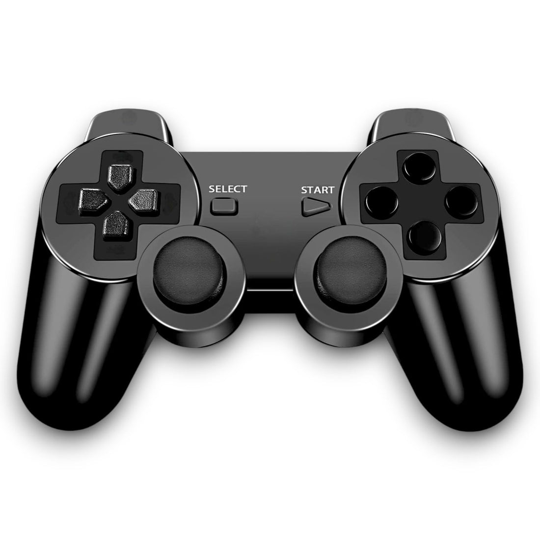 Generic Wireless Controller Customise made for Playstation 3/ PC Alternatives with DUAL Vibration, Classic Design Platform DOUBLE SHOCK- (Cable not included) color (Dark) for