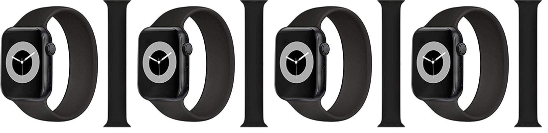 Generic Soft Silicone Solo Loop Band Compatible with Apple Watch (Oxblood 42/44mm, Medium) -black