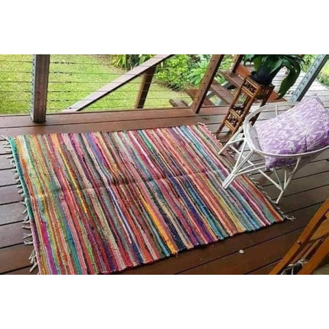 Antiques Carpet Kilim Hand Made Size 185 * 250 Cm Multi Color Recycling Materials