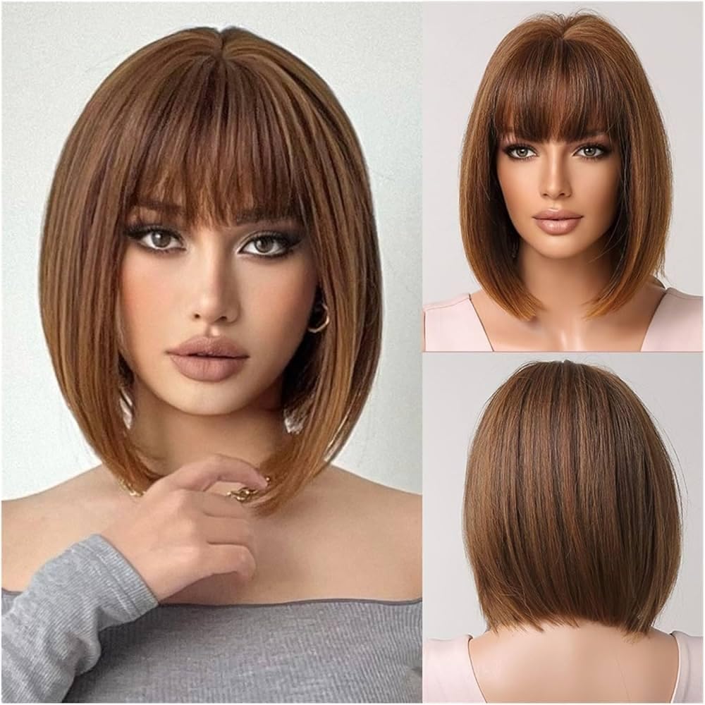 ECIF Wigs For Women Short Wig Bobo Head Fashion Hairstyle