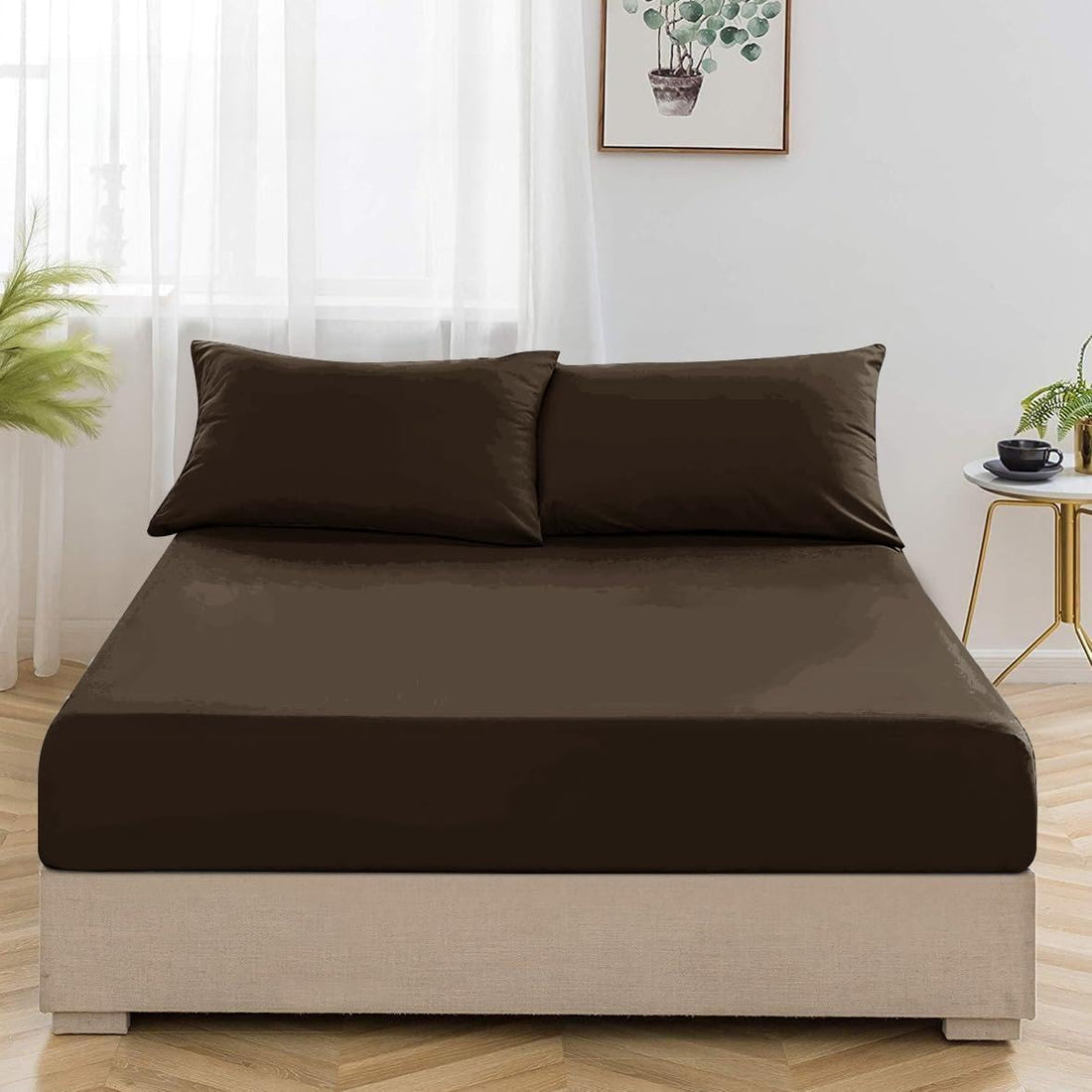 طقم من ملاية المأمون - 240x260-2 كيس خددية 50x70-قطن 100%