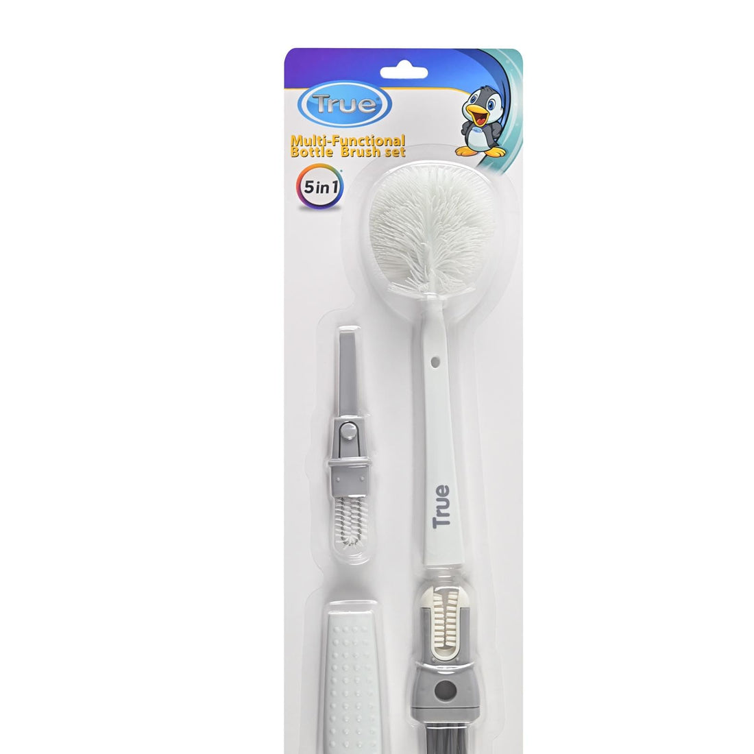 True 5-in-1 Multi-Functional bottle cleaning brush set