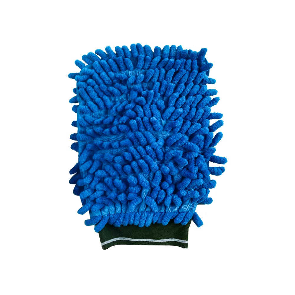 Car wash or kitchen cleaning gloves double sided scratch free washing glove car washing gloves with super meitt microfiber, One Size
