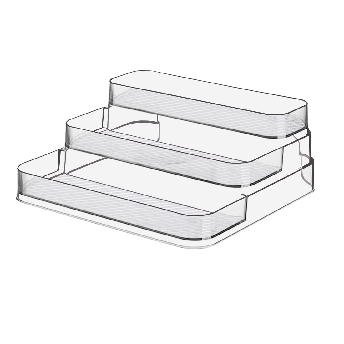 Acrylic Spice Rack, No Assembly Clear 3 Tier Condiment Bottle Shelf Vanity Organizer for Cabinet Kitchen Bathroom (1pcs)