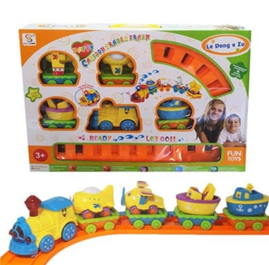 Lox Big Train Amusement Park Long Train Toy With Track With Sounds And Lights Interesting And Exciting For Kids, Multi Color