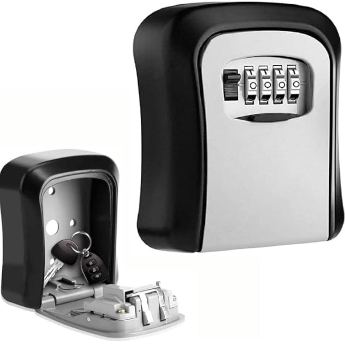 CAZADORA Key Storage Lock Box - Secure Wall Mounted Combination Key Safe for Smart Home Access & Valuables