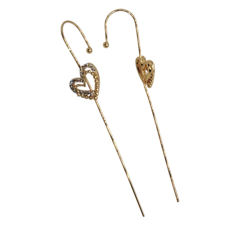 Crawling Earrings for Women, Helix Hook Ear Studs, Ear Wrap Earrings, Rhinestone Snowflake Bolt Pierced Earrings, Fashion Jewelry for Women 2025-GOLD35
