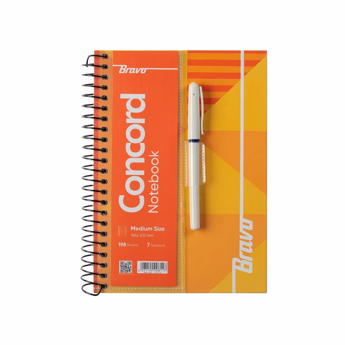 Bravo New Concord Notebook, Medium, 198 Sheets, Orange