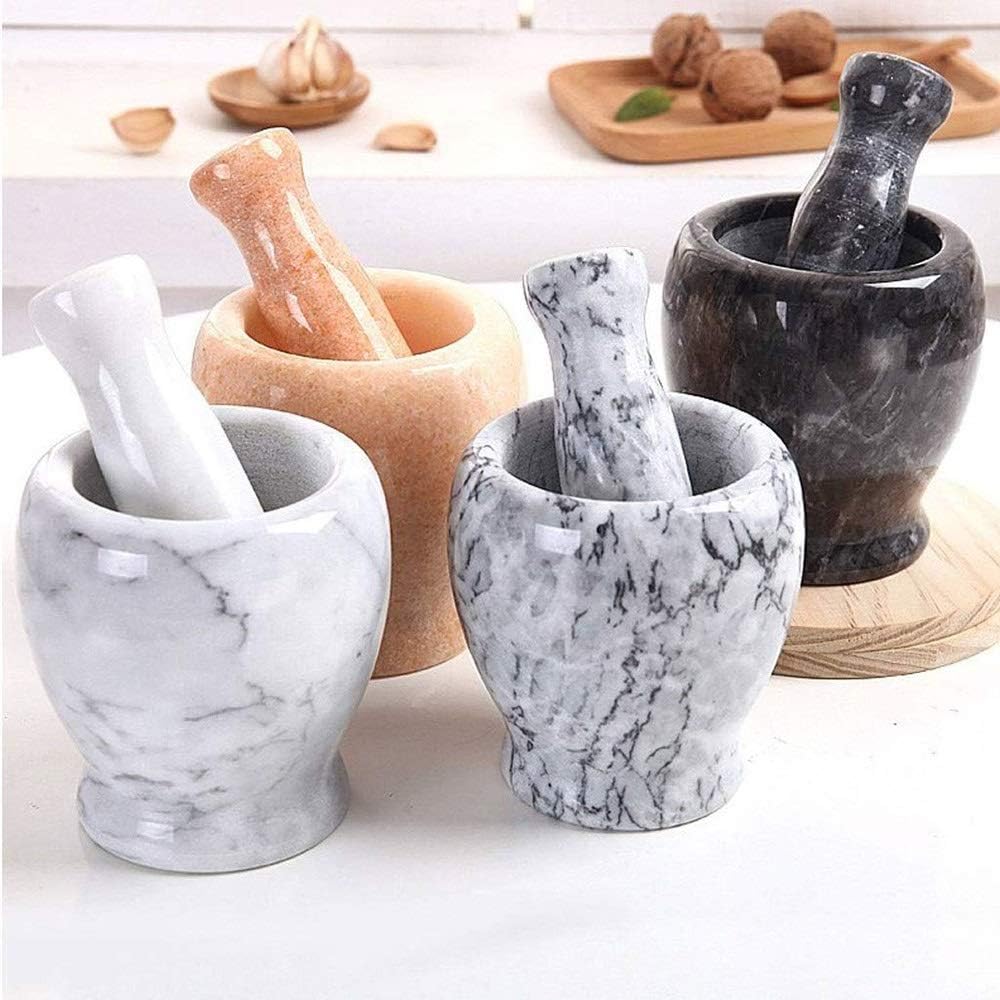 FASHION.HOME Premium Marble Mortar – Powerful and Unique Grinding Tool for Grinding Garlic, Spices, Herbs, Elegant Design & High Stability, Essential Addition to Every Modern Kitchen