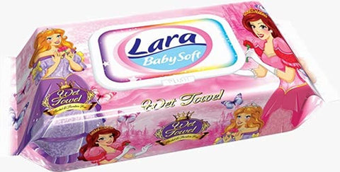 Lara Baby's Soft Princesses Printed Wet Wipes - 72 Pieces