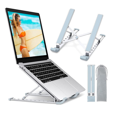 Babacom Laptop Stand, Aluminum Portable Laptop Cooling Desk Holder, 9-Levels Adjustable Notebook Riser Mount, Ventilated Computer Stand, Compatible with MacBook Pro Air, iPad,10-15.6” Laptops