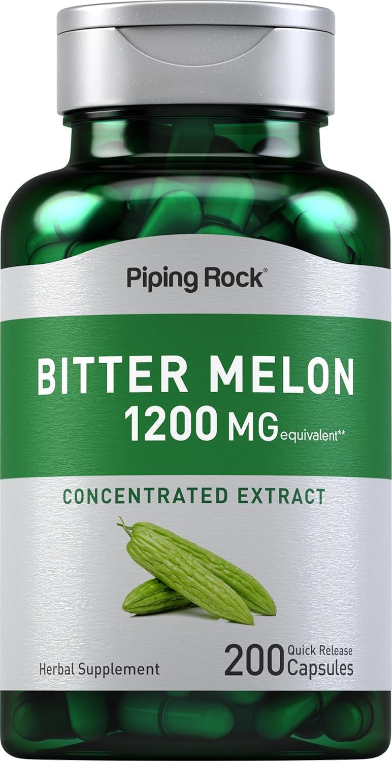 Bitter Melon 1200mg, 200 Capsules, Herbal Extract Supplement for Digestive & Metabolic Support, Non-GMO, Gluten Free