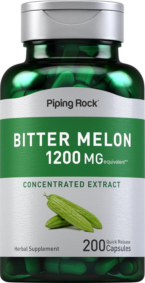 Bitter Melon 1200mg, 200 Capsules, Herbal Extract Supplement for Digestive & Metabolic Support, Non-GMO, Gluten Free